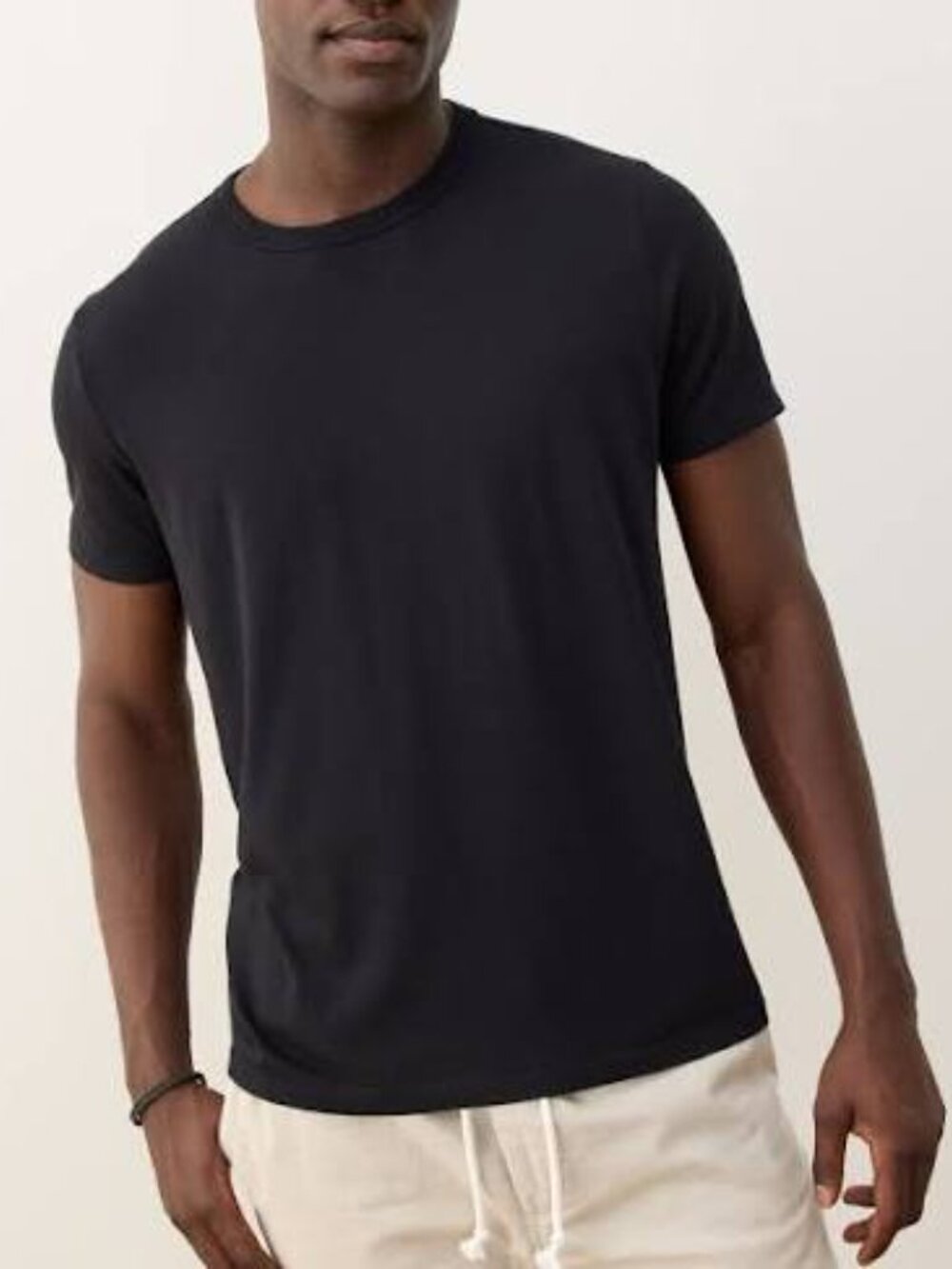 Marine Layer Black Supima Cotton Blend Short Sleeve Crewneck Tee
